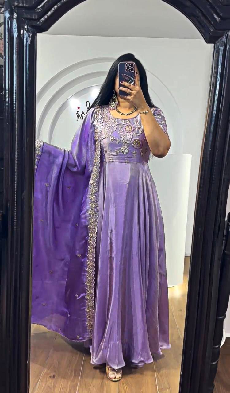 Launching Embroidered Gown with beautiful Colors - Image 2