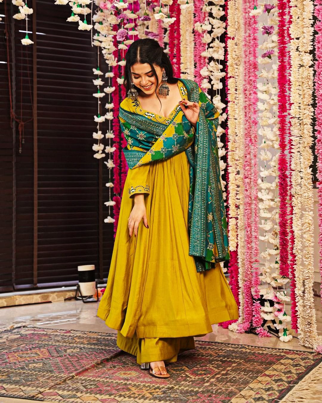 Pure Chinnon With Embroidery Sequence Work Gown And Dupatta Set Fully Stitched Ready To Wear - Image 5