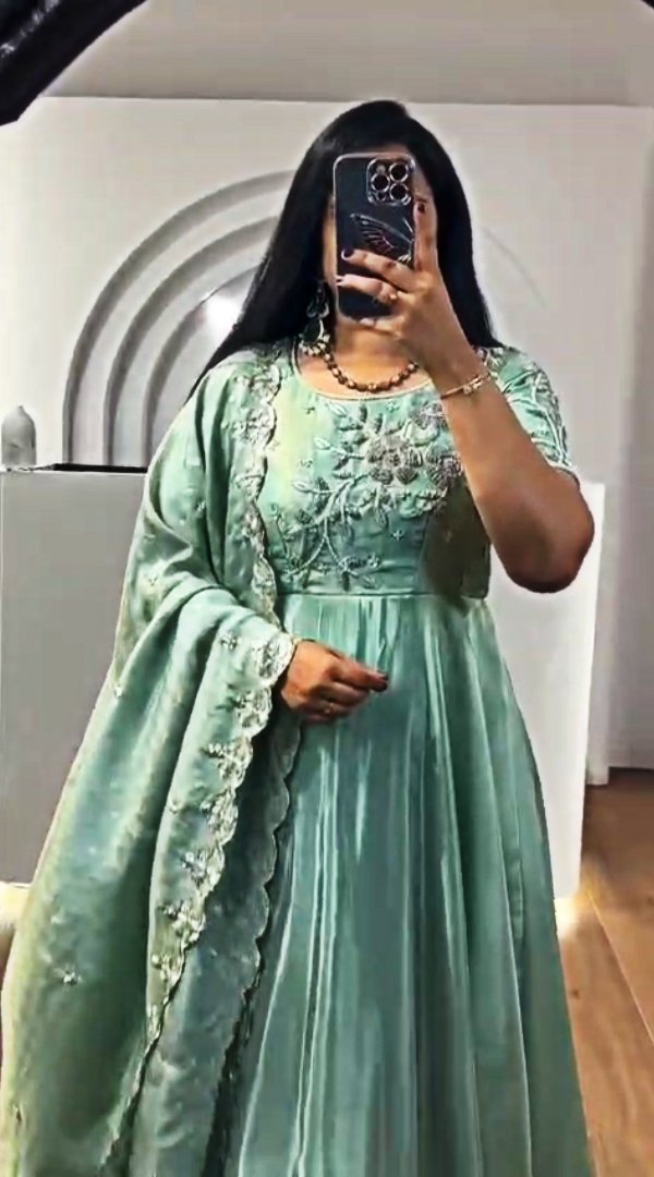 Launching Embroidered Gown with beautiful Colors - Image 7