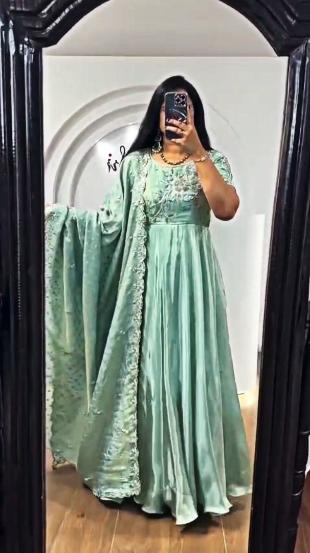 Launching Embroidered Gown with beautiful Colors - Image 8