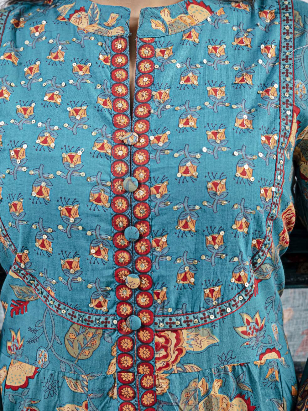 Pure Cotton Front Open Kurta Set for Women Pant & Dupatta - Image 19