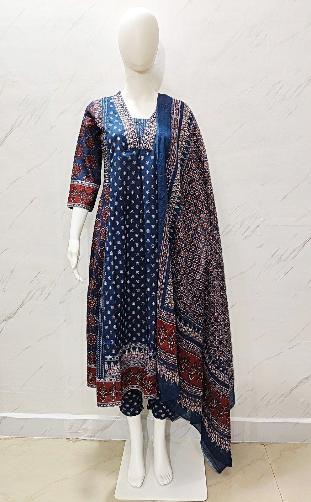 60x60 Pure Cotton Suit Set | Stylish Printed Kurti Pant and duppata - Image 9