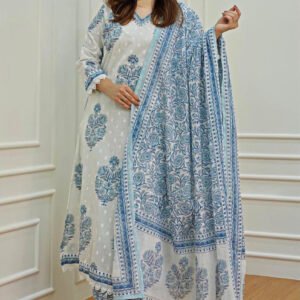 Premium Cotton Floral Anarkali Suit Set for Women | Festive Wear